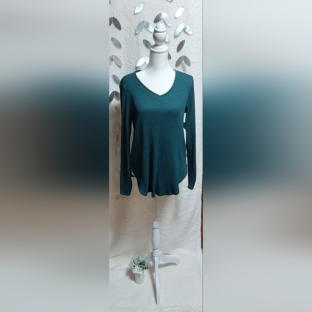 Nine West Long Sleeve Top/Sweater Color: Green Size: M